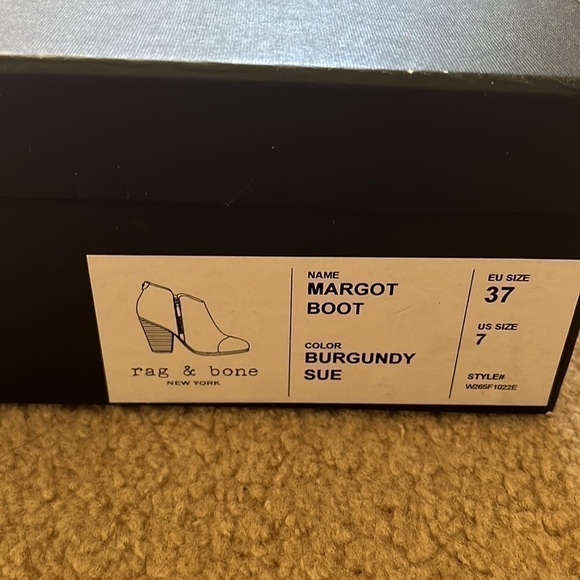 Rag & Bone Margot Burgundy Leather & Suede Boots Size 7 US/37 EU- GUC - Picture 9 of 11